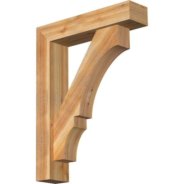 Ekena Millwork Balboa Block Rough Sawn Bracket w/ Offset Brace, Western Red Cedar, 6"W x 26"D x 34"H BKT0604X26X34BOA05RWR - main